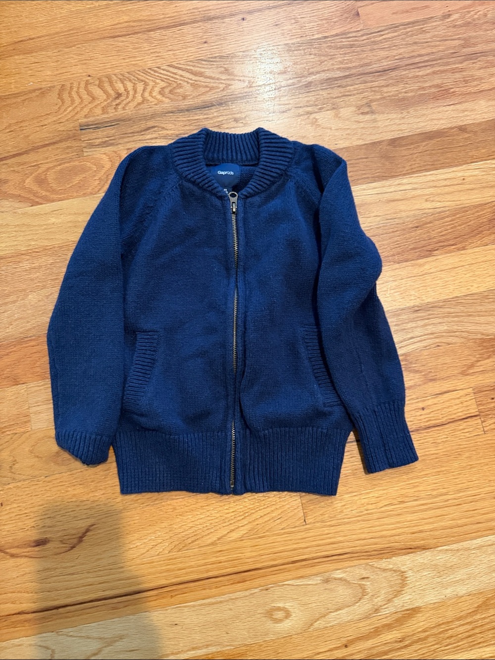 GAP Navy Zip-Up Knit Sweater Jacket